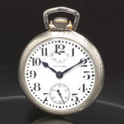 23 Jewel Waltham Vanguard Railroad Pocket Watch with Wind Indicator CA1918